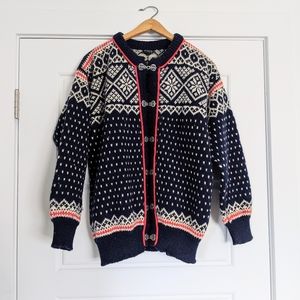 Vintage Dale of Norway Wool Cardigan Sweater